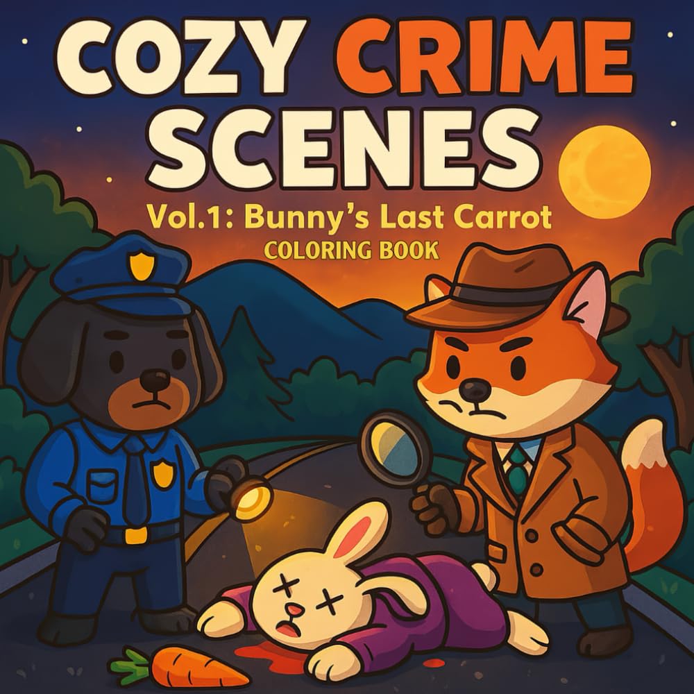 Cozy Crime Scenes Vol.1: Bunny’s Last Carrot Coloring Book: The First Cases in Bunny's Cute Town With Hand-Drawn Style for Coloring to Relieve Stress. ... Love Coloring. (Cozy Crimes Coloring Series)