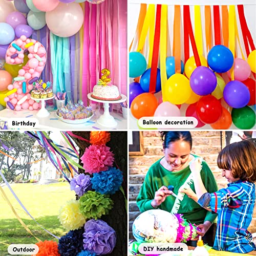 Image of 24 Rolls Crepe Paper Streamers, 24 Colors Rainbow Pastel Streamers Party Supplies for Birthday Party Baby Shower Rainbow DIY Christmas Halloween Wedding Ceremony Various Large Festivals Decoration