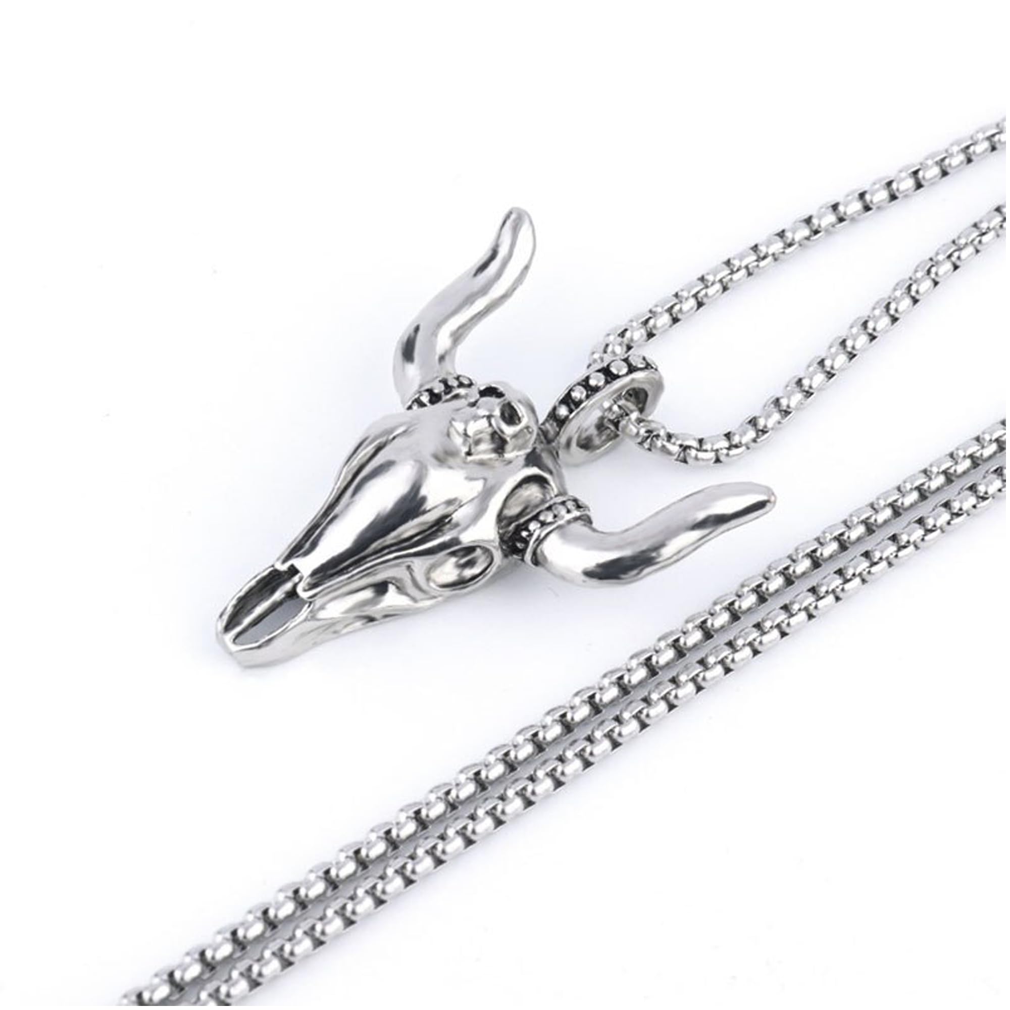 Fashion Frill Stylish Silver Bull Chain Pendant For Men Stainless Steel Silver Bull Design Locket Chain Pendant For Men Boys Mens Jewellery (B0CD3QNRRW) Amazon Price History, Amazon Price Tracker
