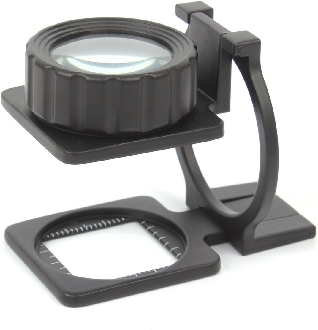OXSNice 15X Jewelers Loupe Magnifie Double Deck Glass Magnifying Zinc Alloy Loop Stand for Books, Menus, Magazines Jewelers Appraisal Perfect Low Vision Reading Aide