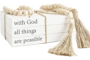 Decorative Home Interiors Decor Books, White Faux Farmhouse Book Stack