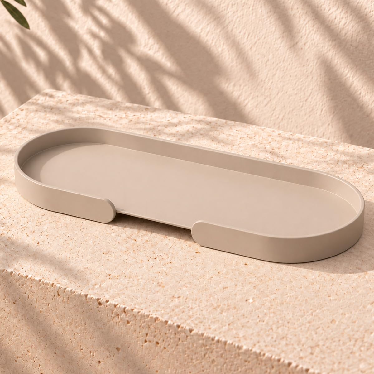 Tablett Outdoor Aluminium wetterfest – Mortimer, kleines Metalltablett, stabil & pflegeleicht, spülmaschinenfest & Kratzfest, für Bad, Küche, Wohnzimmer & Balkon, Made in EU (Champagne Beige)