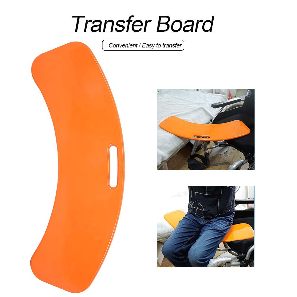 Tabla de transferencia para ancianos con tecnología Safe Slide, ayuda de movilidad antideslizante para traslado de silla de ruedas a cama/coche, color naranja de alta visibilidad