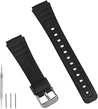 20mm/0.8in Watch Band Compatible with F91W F84 F105 A158 A168 AE1200, Matte Style TPU Resin Digital Watch Band Replacement for Men & Women