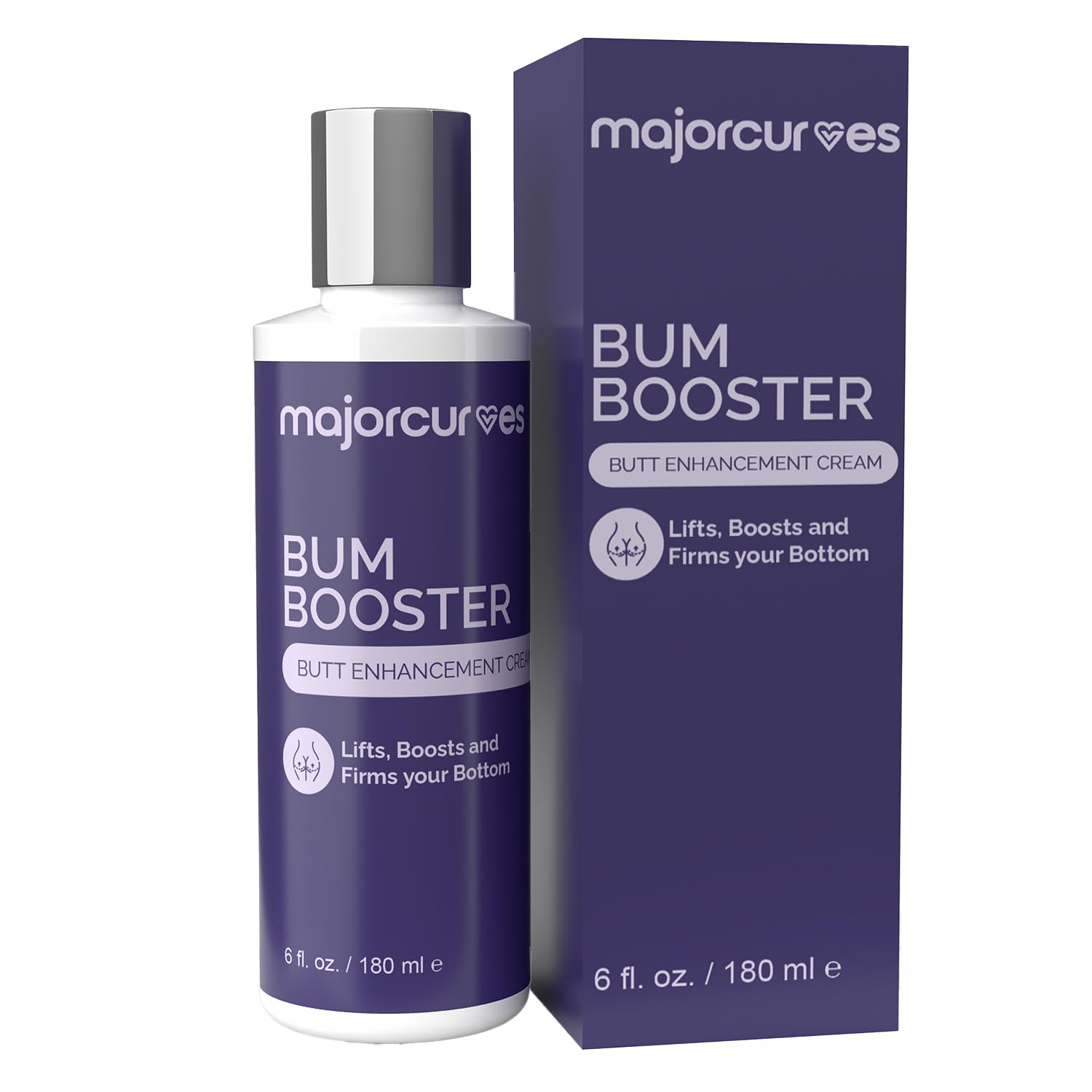 Bum Booster Cream – Butt Enhancement Cream for Women – Natural Booty Lift & Firming with LipidMaxx, Wild Yam & Aloe – Bigger, Rounder Bum in 2 Weeks – 6 oz