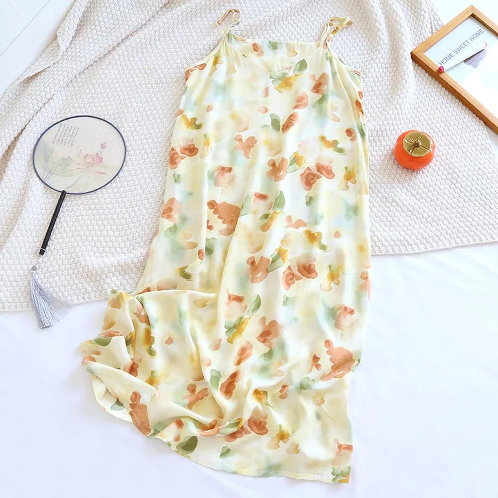 Camisón para Mujer - Falda para Dormir De Verano para Mujer, Suave Y Cómoda, Estampada, Ajustada Y Suave, Falda para Dormir para Mujer