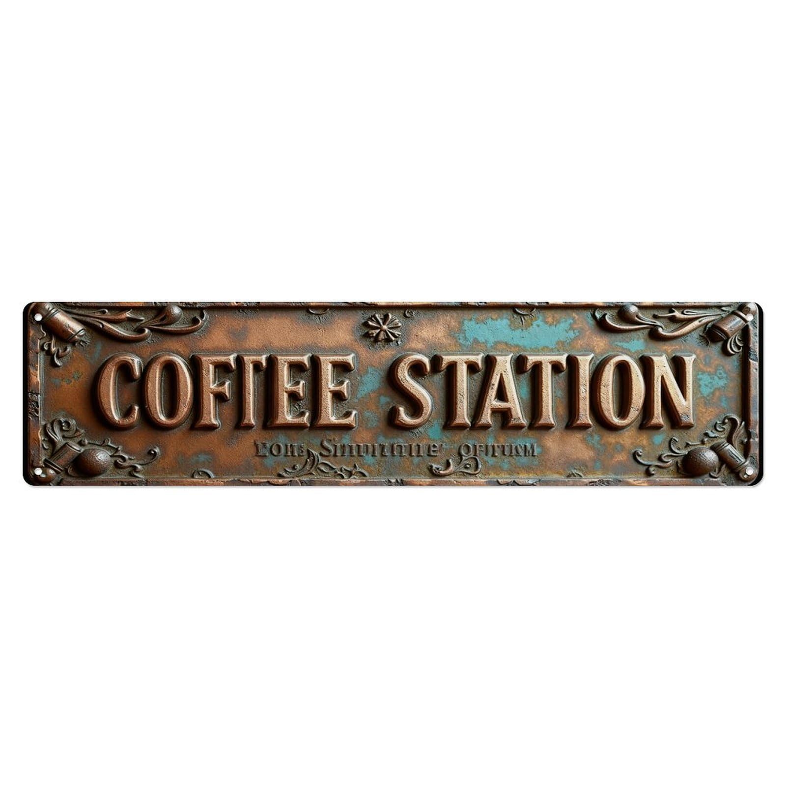 Iageret Vintage Rustic Metal Sign With Ornate Borders Metal Tin Sign Retro Wall Decor, Bar Garage Cafe Kitchen Home Wall Art Poster Decoration 4X16inches