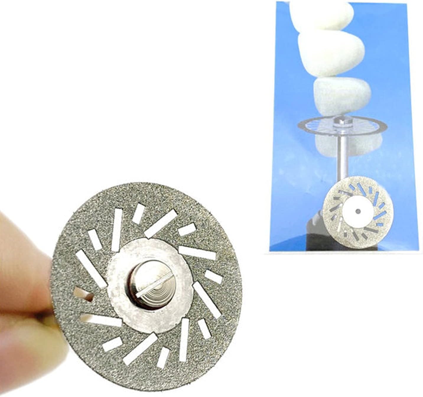 5 Pcs Dental Ultra-thin Double Sided Sand Porcelain Diamond Cutting Disc Mandrel Diamond Disc Dentistry Polishing Tools(Color:H)