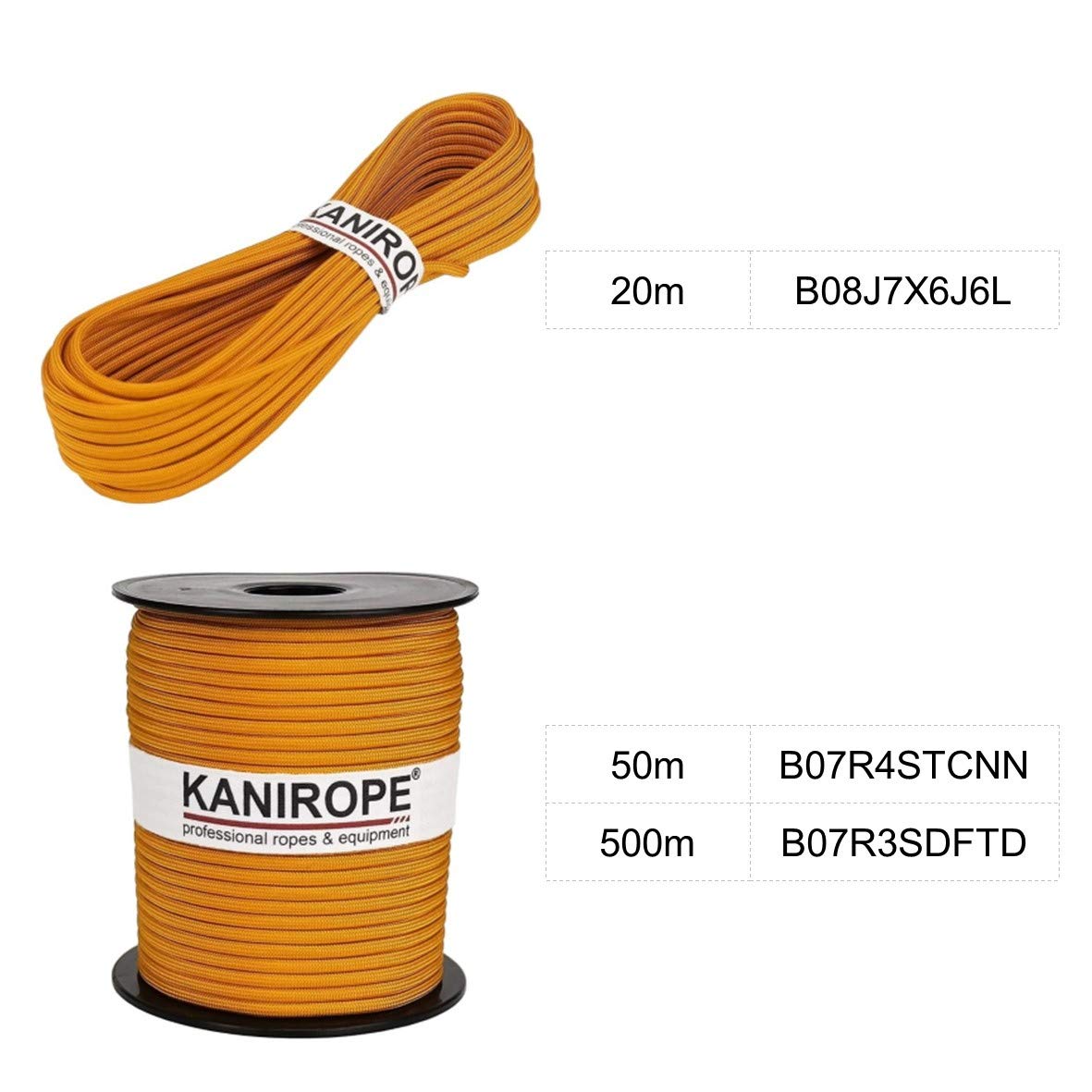 Kanirope® Paracord XPRO ø 3,8 mm 50 m złoto 32-krotnie pleciony