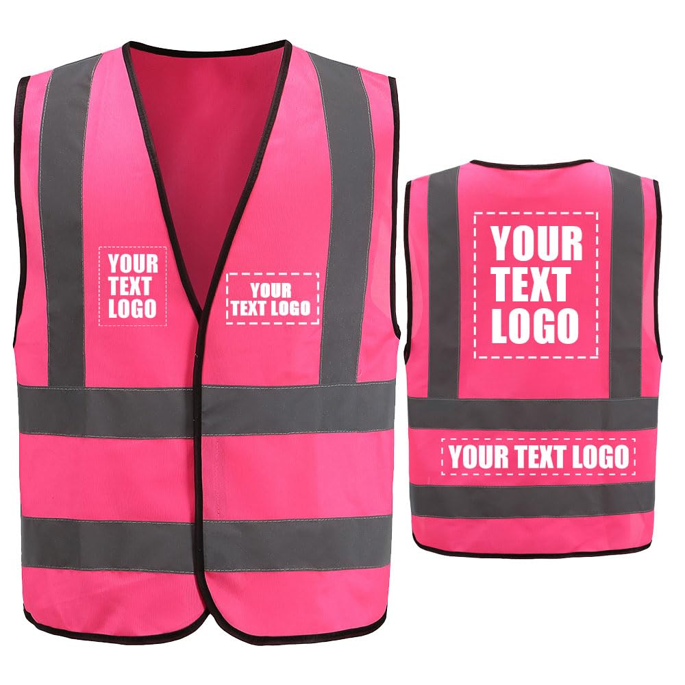 AYKRM Customization Logo XXXL Hi vis Vest Pink Reflective Vest High Visibility hi viz vis Executive Waistcoat
