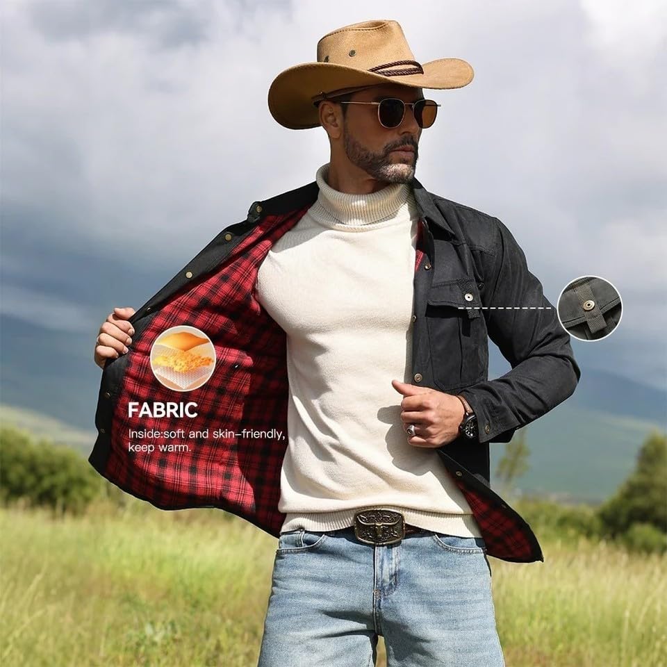 Generic Kurtka designerska dla (Couleur: Ciemny brąz) (ROZMIAR: S) Męska flanelowa koszula polarowa w kratę Płaszcz roboczy w kratę i pikowana kurtka AU