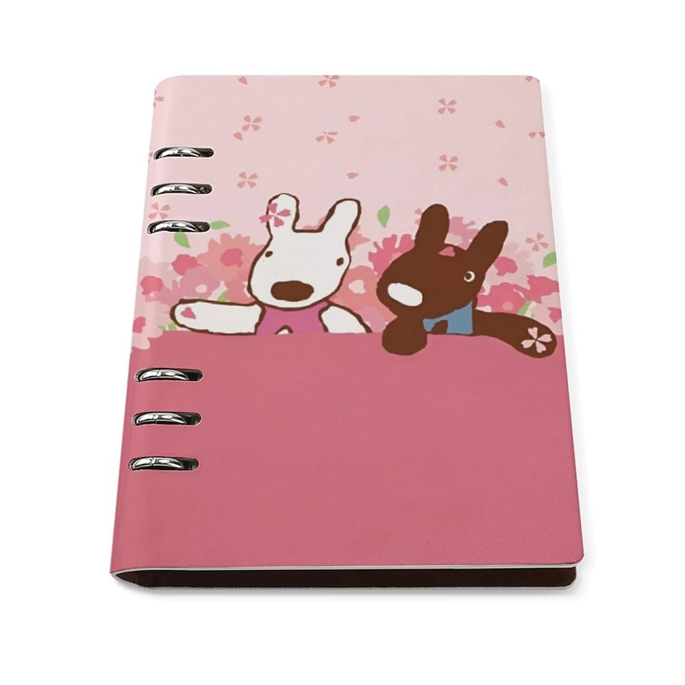 リサフランク　リングバインダー ノート Amazon.co.jp: リサとガスパール ピンク システム手帳 PU ノート