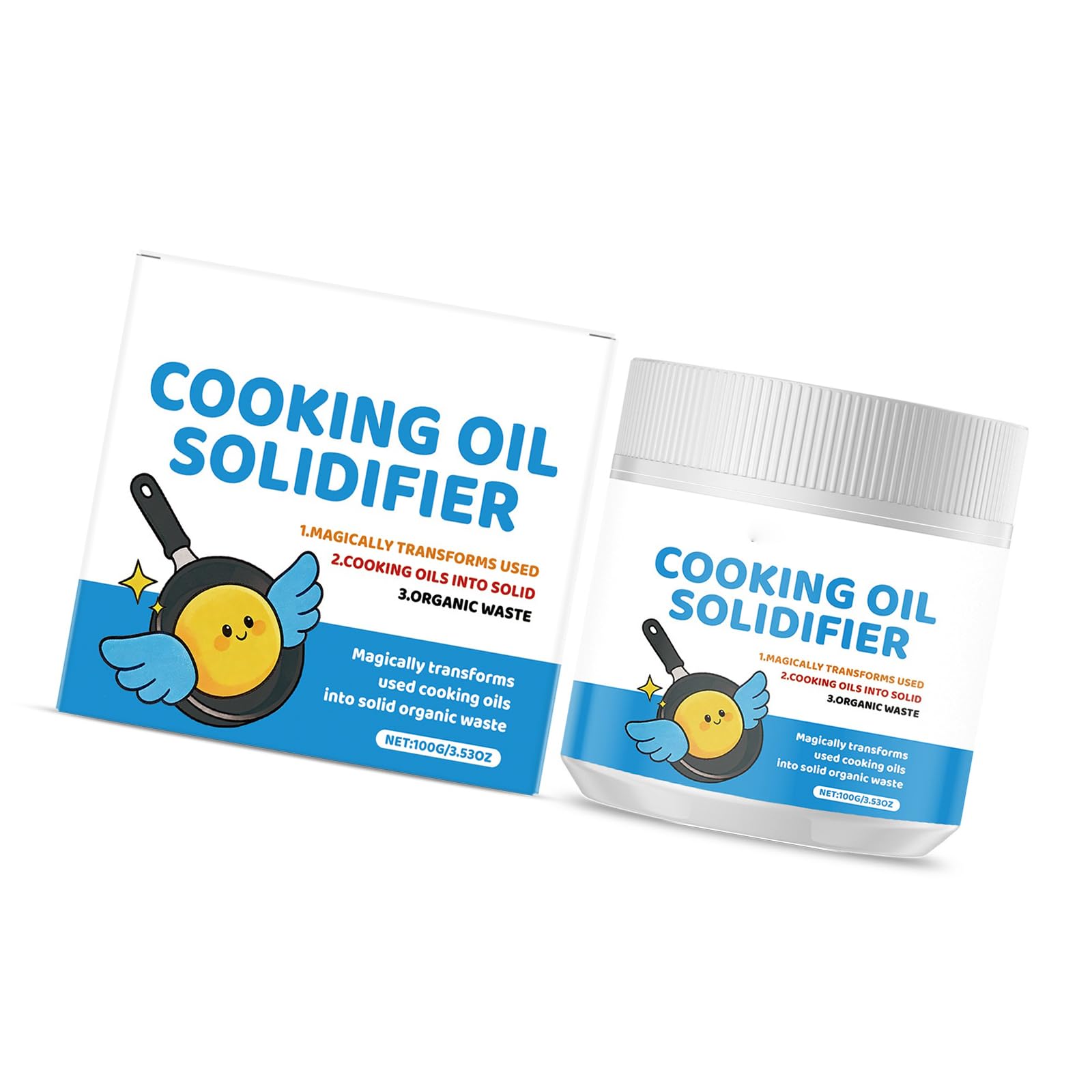 Kaeltsyn Efficient Oil Solidifying Agent: Quickly Transform Liquid Grease to Solids Trash Cooking Oil Solidifier