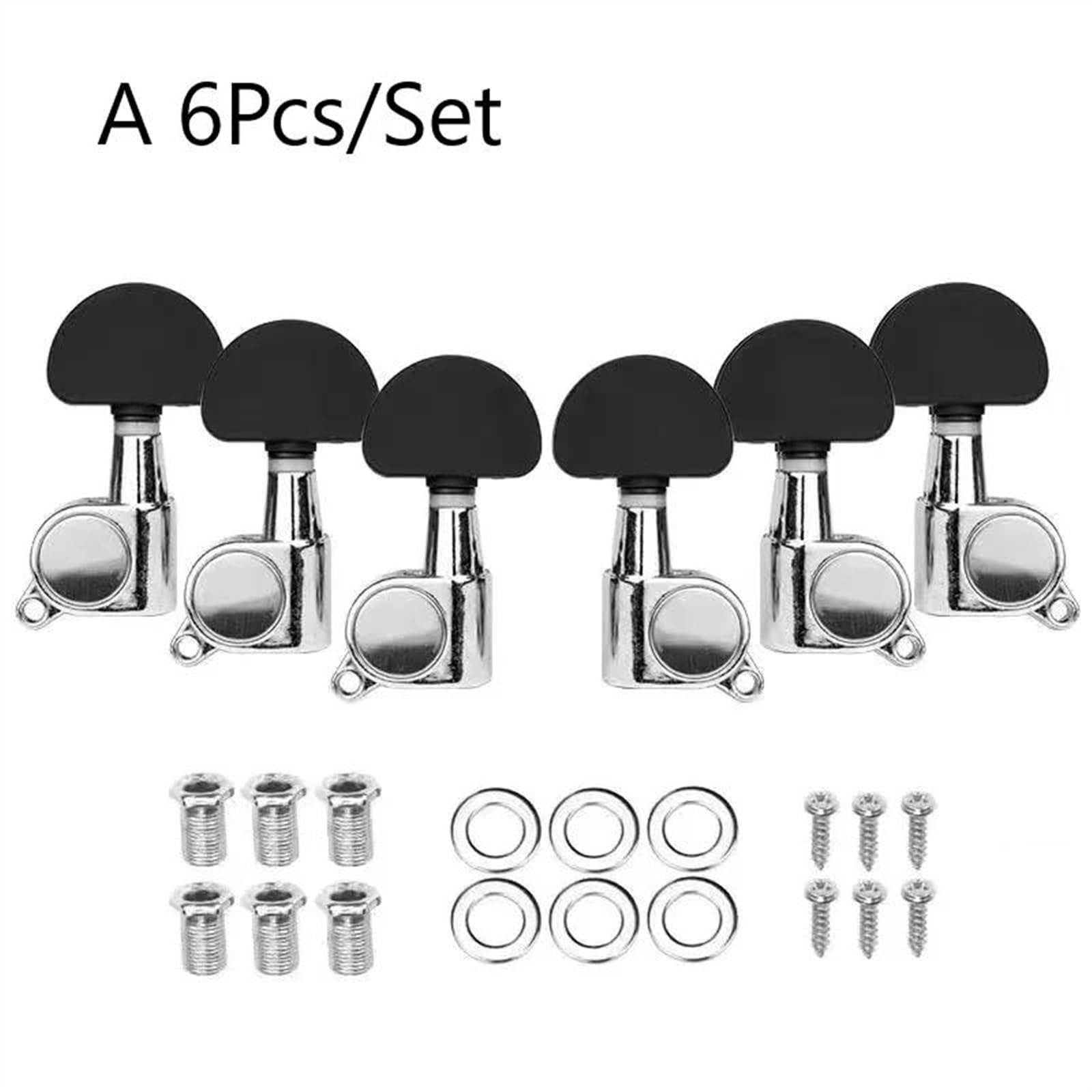 Kit de clavijas de afinación de guitarra Clavijas De Afinación De Cuerdas De Guitarra Folk Clavijas De Afinación De Cuerdas De Guitarra De Metal Semicerradas O Completamente Cerradas(A 6Pcs)