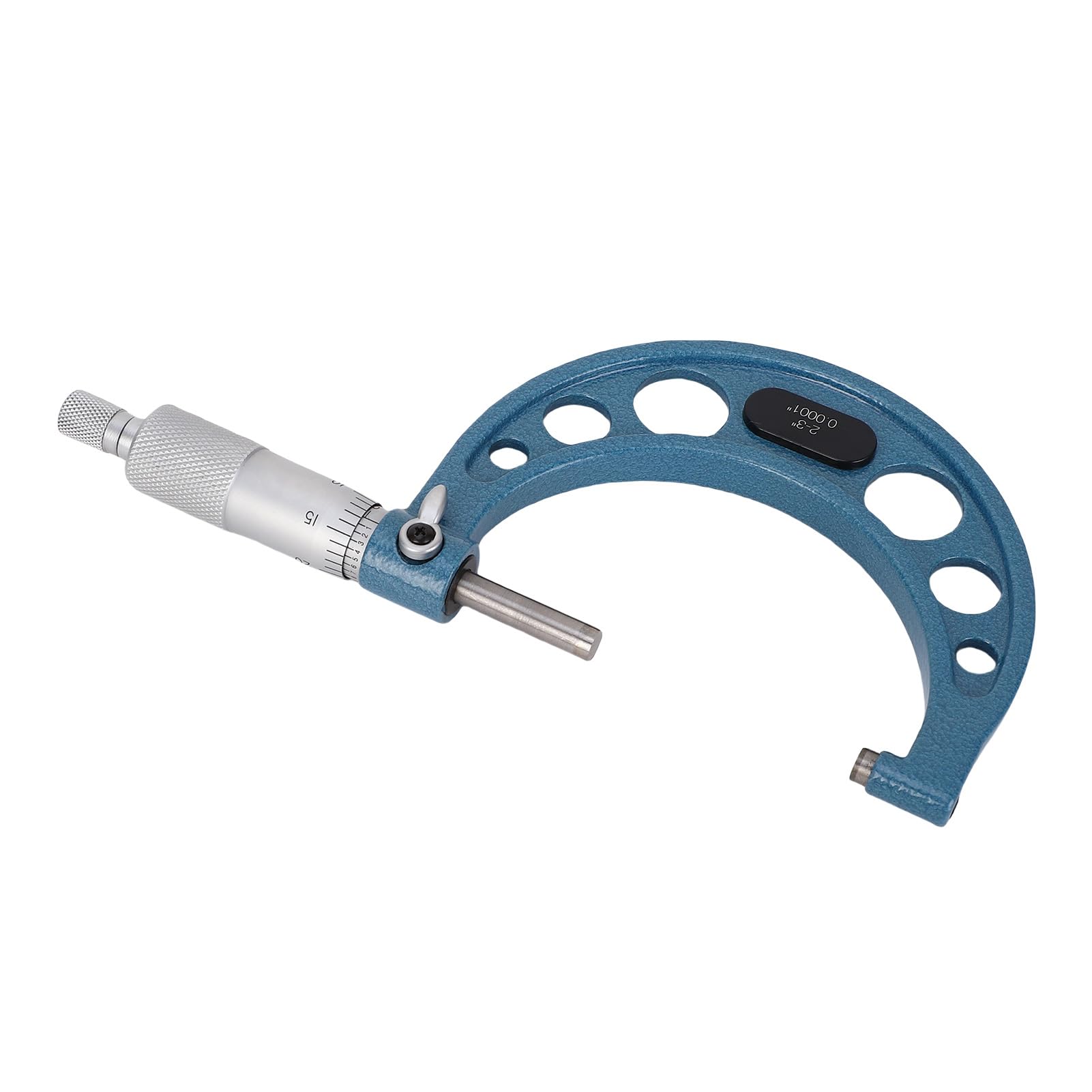 Außenmikrometer, mechanisches Mikrometer mit Hartmetallspitze für Länge, Durchmesser, Dicke, 2–3 Zoll, Bereich 0,0001 Zoll, Skalenintervall
