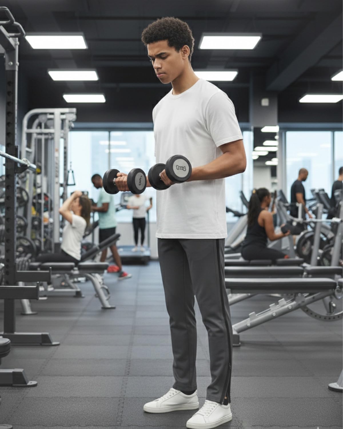 Zylioo Men's Tall Track Pants, Extra Long Sweatpants for Tall Men with Side Stripes and Pockets - Image 7