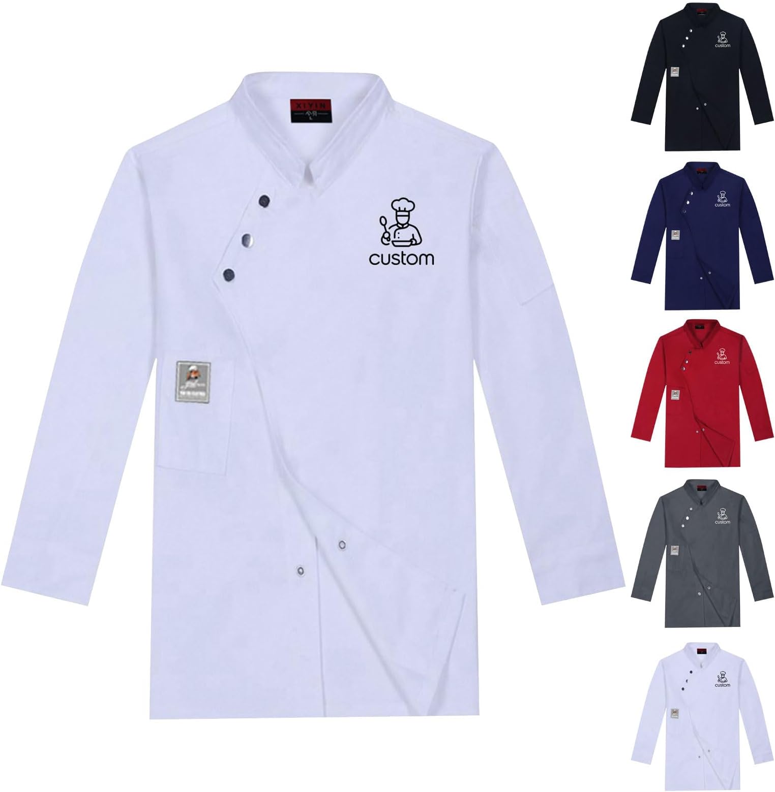Custom Chef Coat Men Women Personalized Text/Logo Embroidered Shirt Chef Jackets Personalized Work Jacket Shirt Uniform