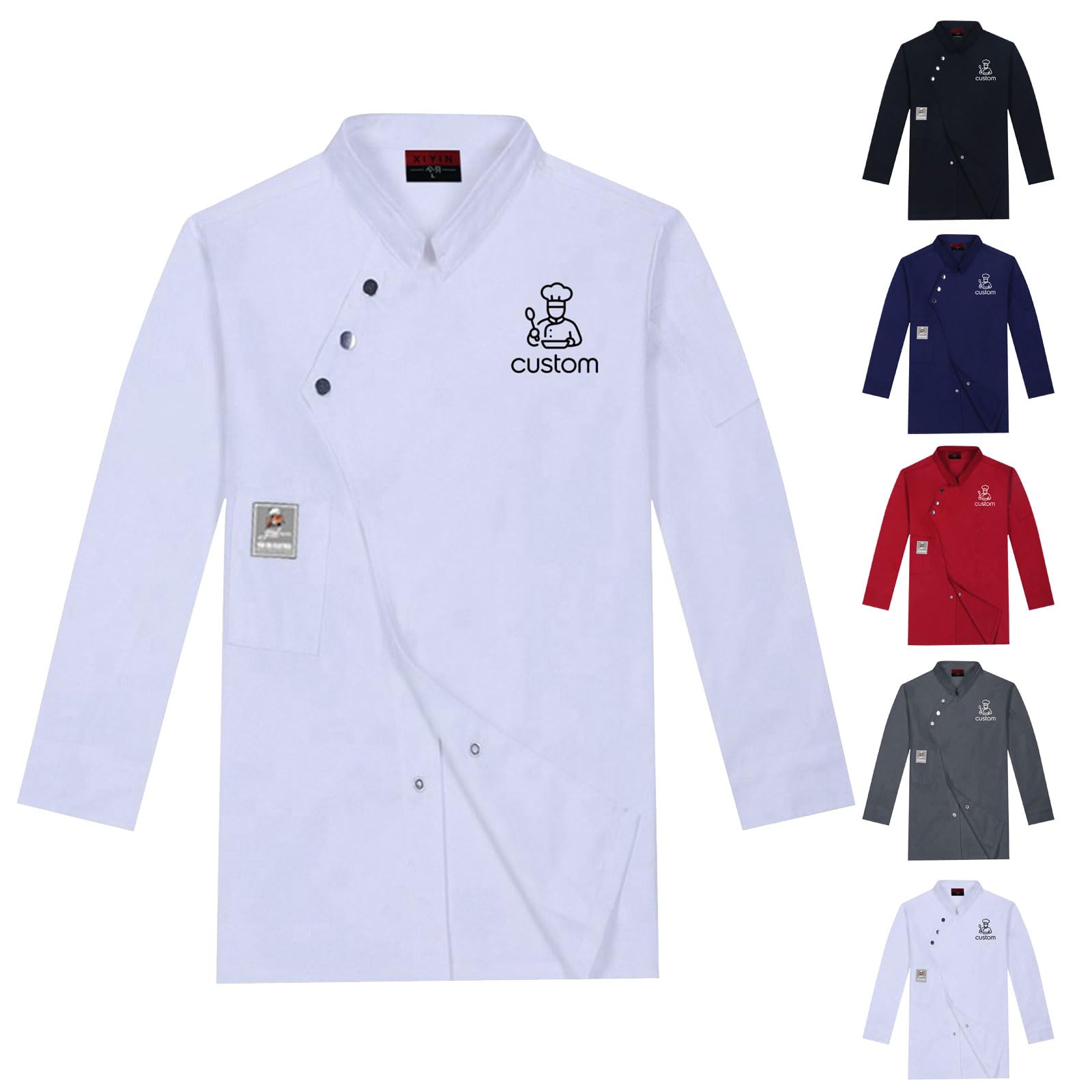 Custom Chef Coat Men Women Personalized Text/Logo Embroidered Shirt Chef Jackets Personalized Work Jacket Shirt Uniform