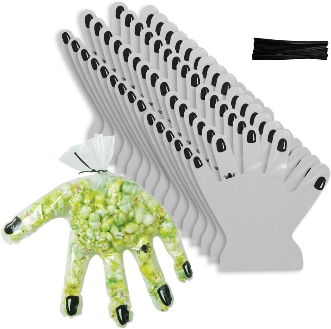 Wilton Creepy Hand Shaped Halloween Party Bags, 15-Count