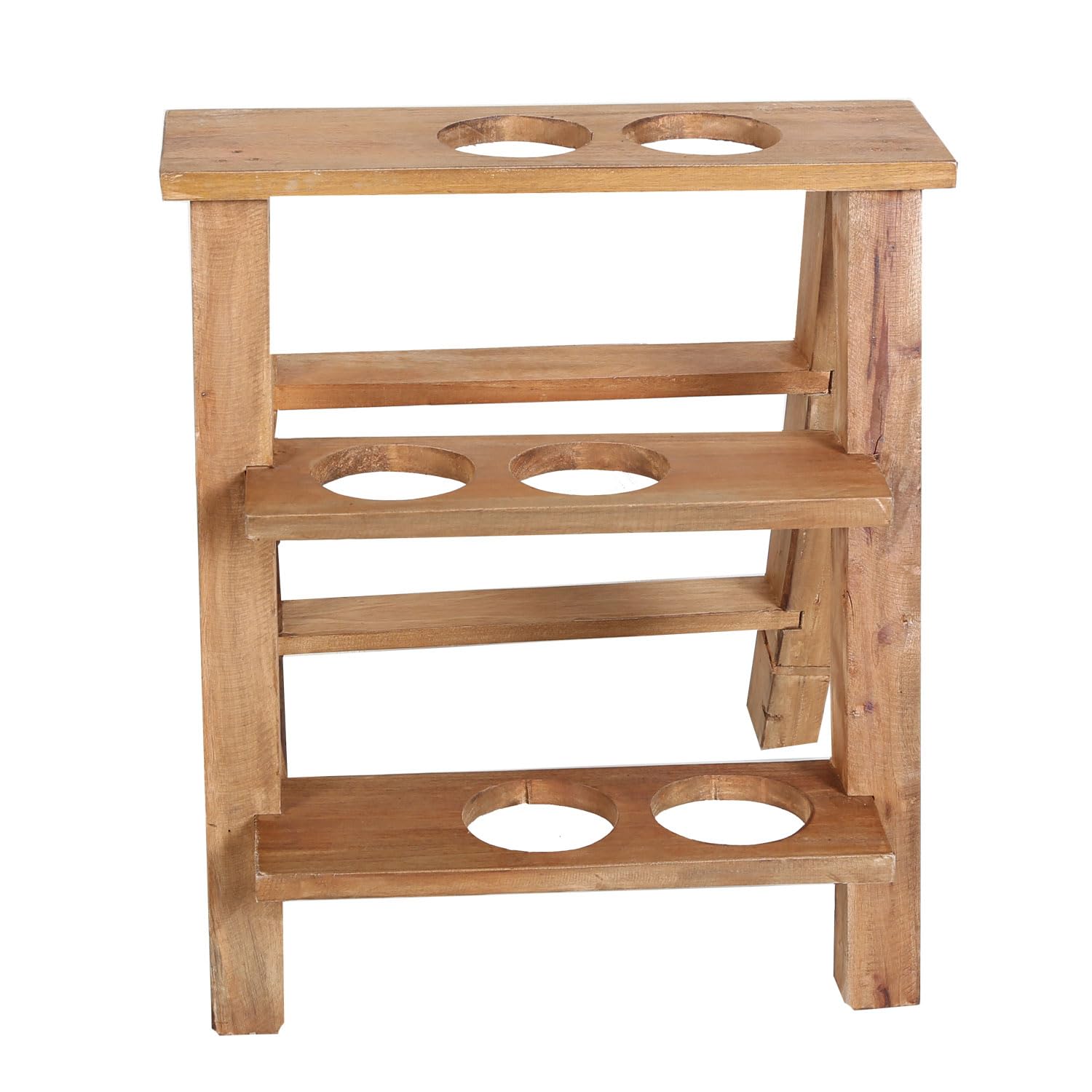 Casa Moro Blumenständer Pflanzenregal Vicenza Blumenregal Garten, Pflanzen-Treppe Leiterregal 3 Ablagen klappbar aus recyceltem Teak-Holz