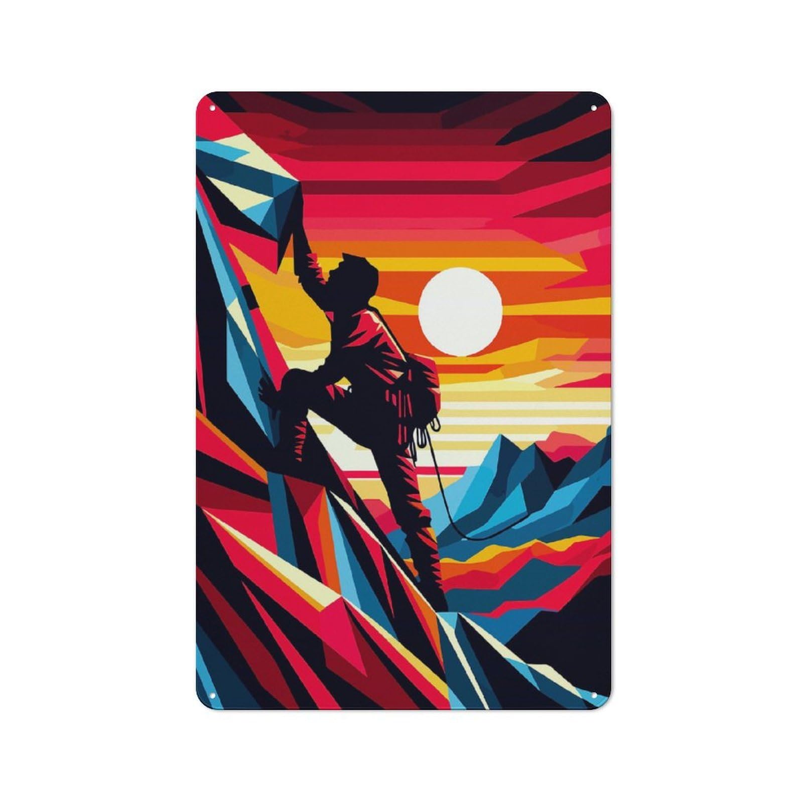Junmoney Rock Climbing Sunset Wpap Vintage Metal Sign 30X20cm For Dining Room Or Kitchen, Suited To Home Decor Collectors