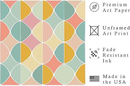 Miniatura 2 de Ethan Taylor Abstract Wall Art Prints Unframed Square Posters 'Retro 70s Hippie Pattern II' Retro Home Décor for Living Room, Bedroom, Office, 10 in