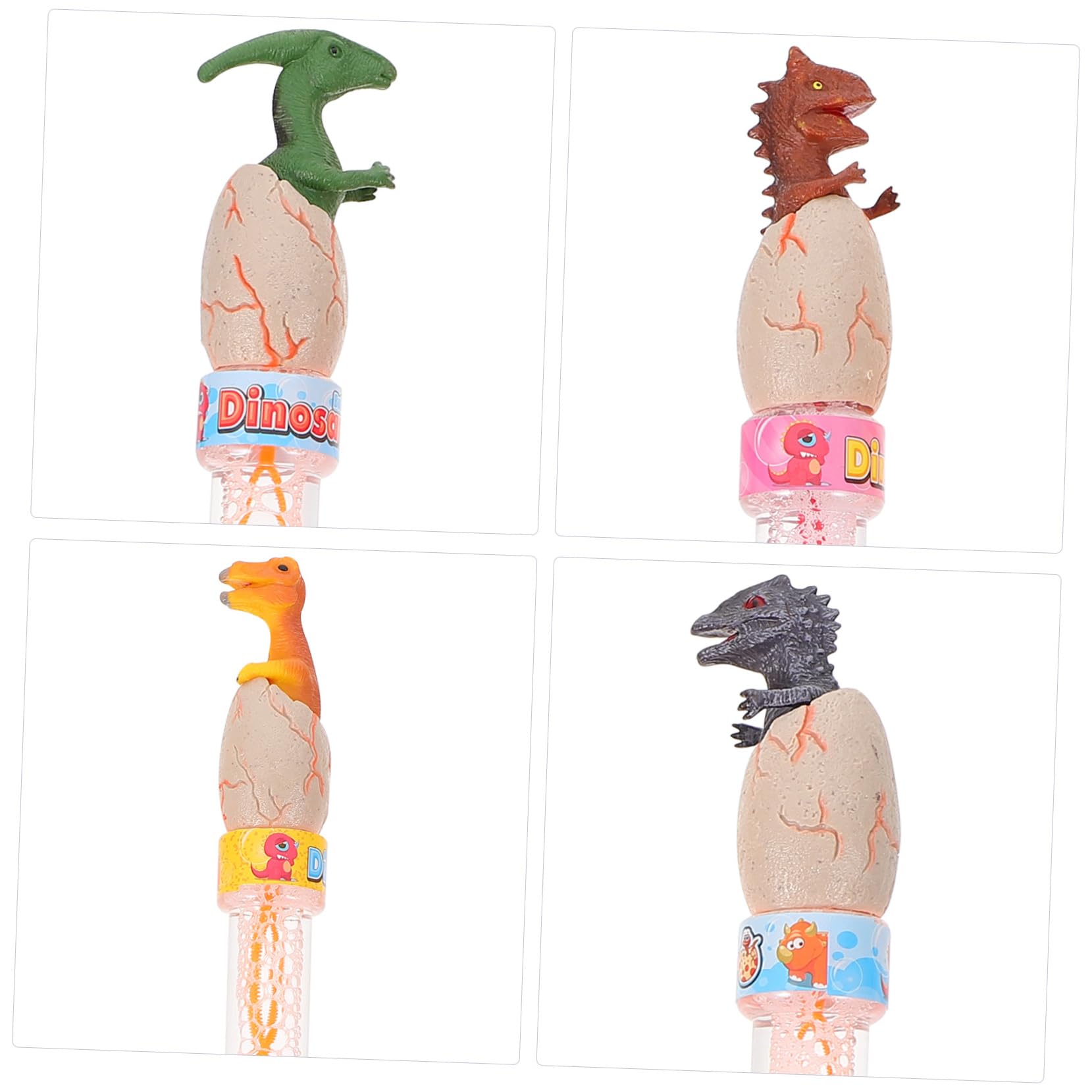 Varitas de Burbujas de Dinosaurio 4 Piezas de Plástico para Niños