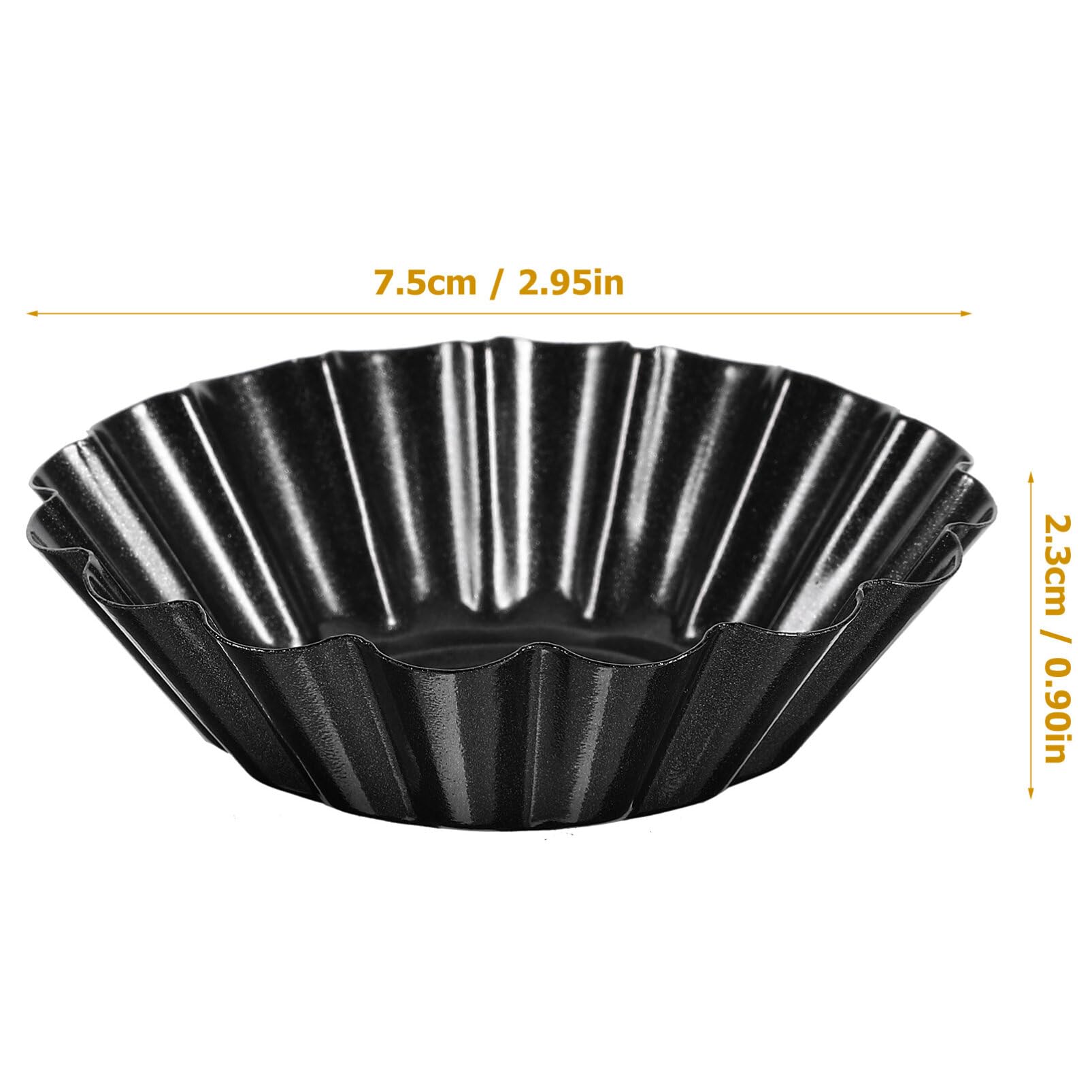 12pcs Egg Tart Molds Large Tart Pan Carbon Steel Non Stick Tart Pans, Reusable Tartlet Cupcake Cake Muffin Mold Tin Pan Baking Tool 2.6 Inches