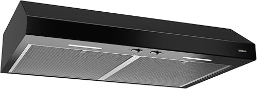 Broan-NuTone BCSEK136BL Energy Star Certified Glacier Series Campana extractora, 36 pulgadas, color negro