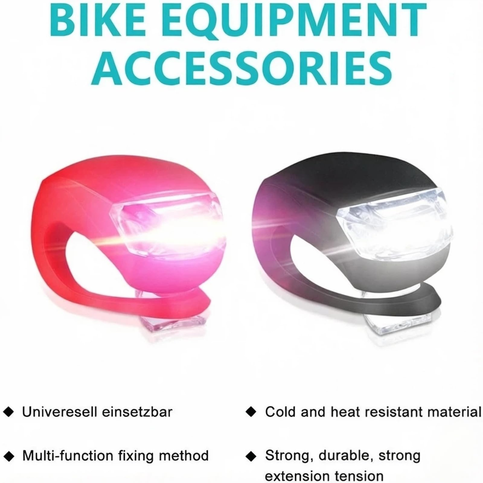 Lot de 6 feux arrière de vélo LED avant et arrière avec boîtier en silicone étanche pour la sécurité du vélo
