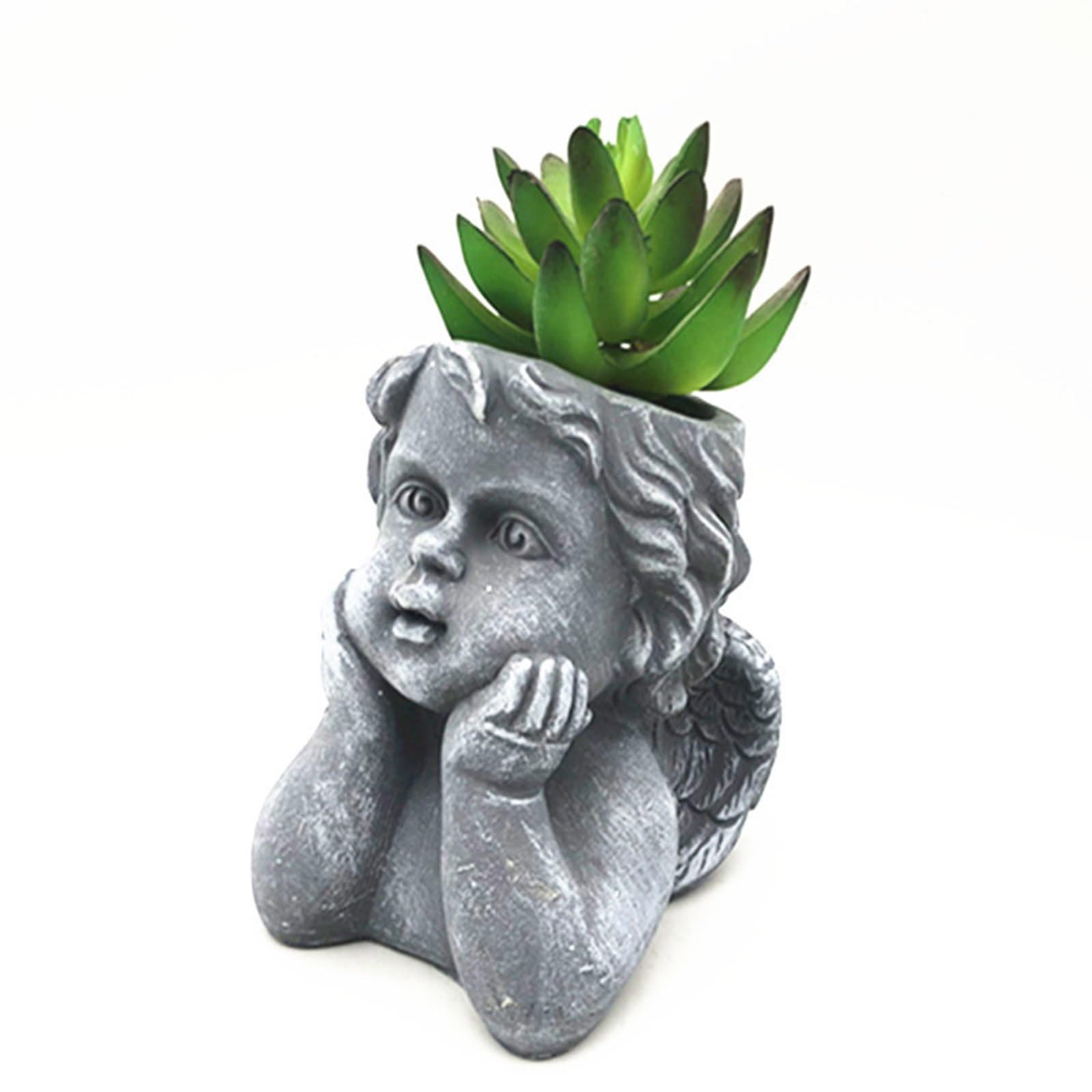 Molde creativo de resina para decoración de mesa y jardines de cemento con forma de niña