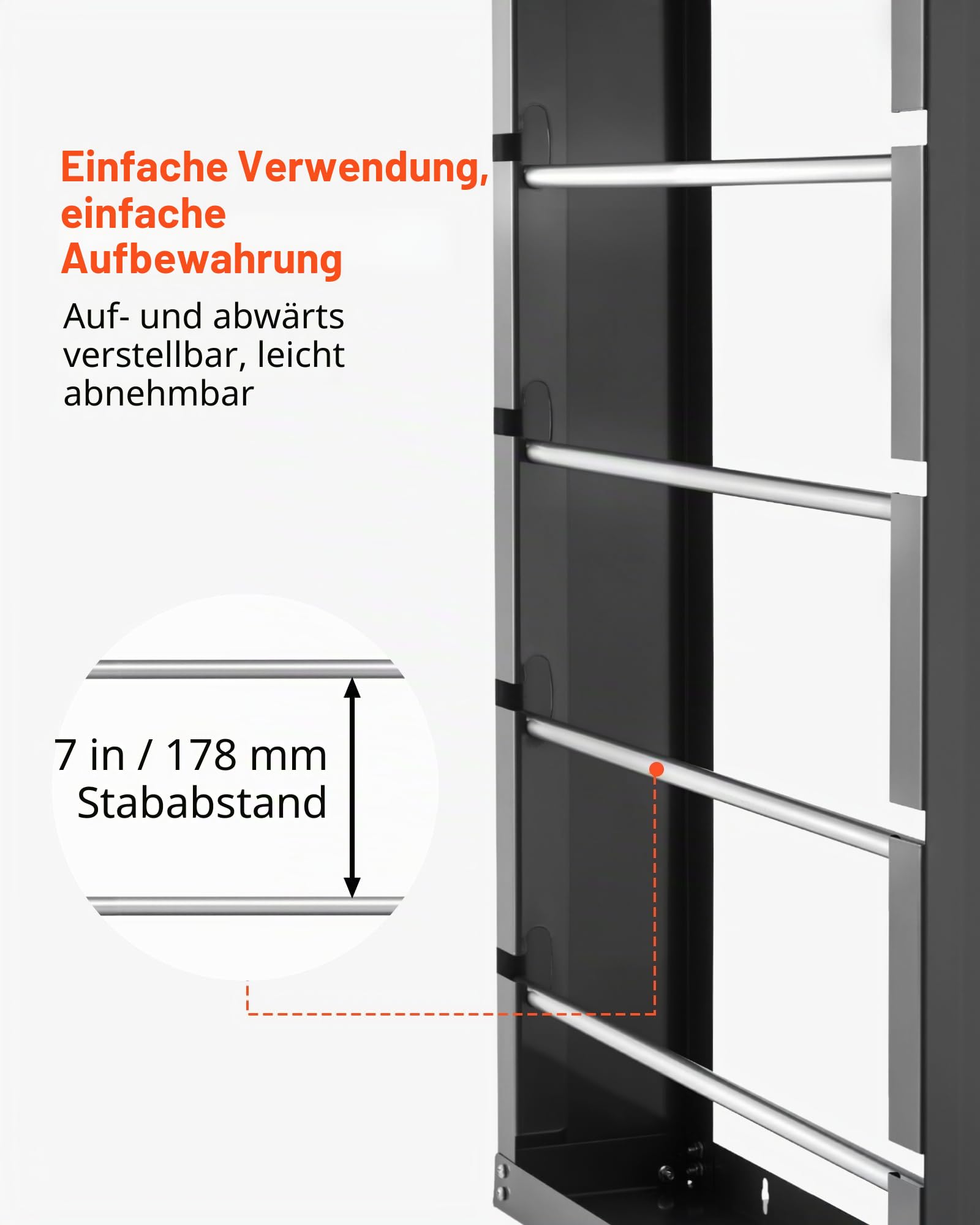 VEVOR Drahtspulenhalter, 4 verstellbare Stangen, Wandmontierter Kabelspulenhalter aus kaltgewalztem Stahl, Kabelaufbewahrungs- & Präsentationsregal, Tragkraft 68 kg, für Verschiedene Bedingungen