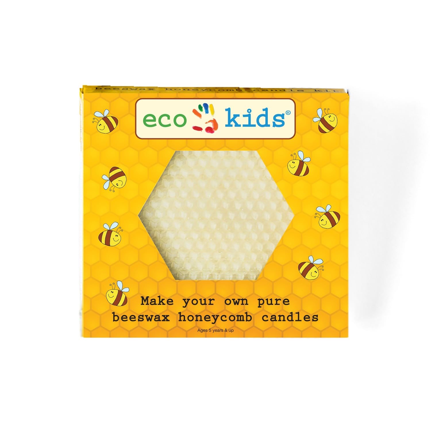 Eco-Kids Natural Beeswax Honeycomb Candle Kit - DIY Candle Rolling Craft Kit for Kids & Adults - Includes 7 Beeswax Sheets, Cotton Wicks & Instructions - Easy To Make, No Molds or Heating - Great Gift