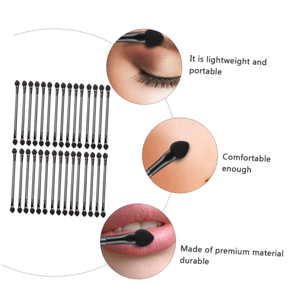 Didiseaon Professional Beauty Eyeshadow Brush Set 30pcs Eyeshadow Applicator Tools Mini Stick