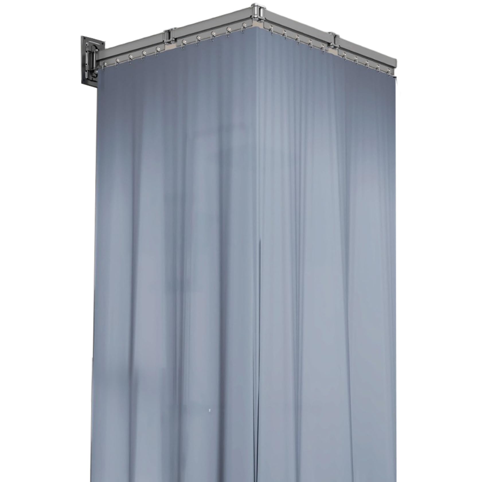 Retractable Shower Curtain Heavy Duty Folding Shower Curtain with Aluminium Alloy Removable Rail Laundry Rack for Bathroom Corner Bathtub Home, 4 Folds Retractable, Folding