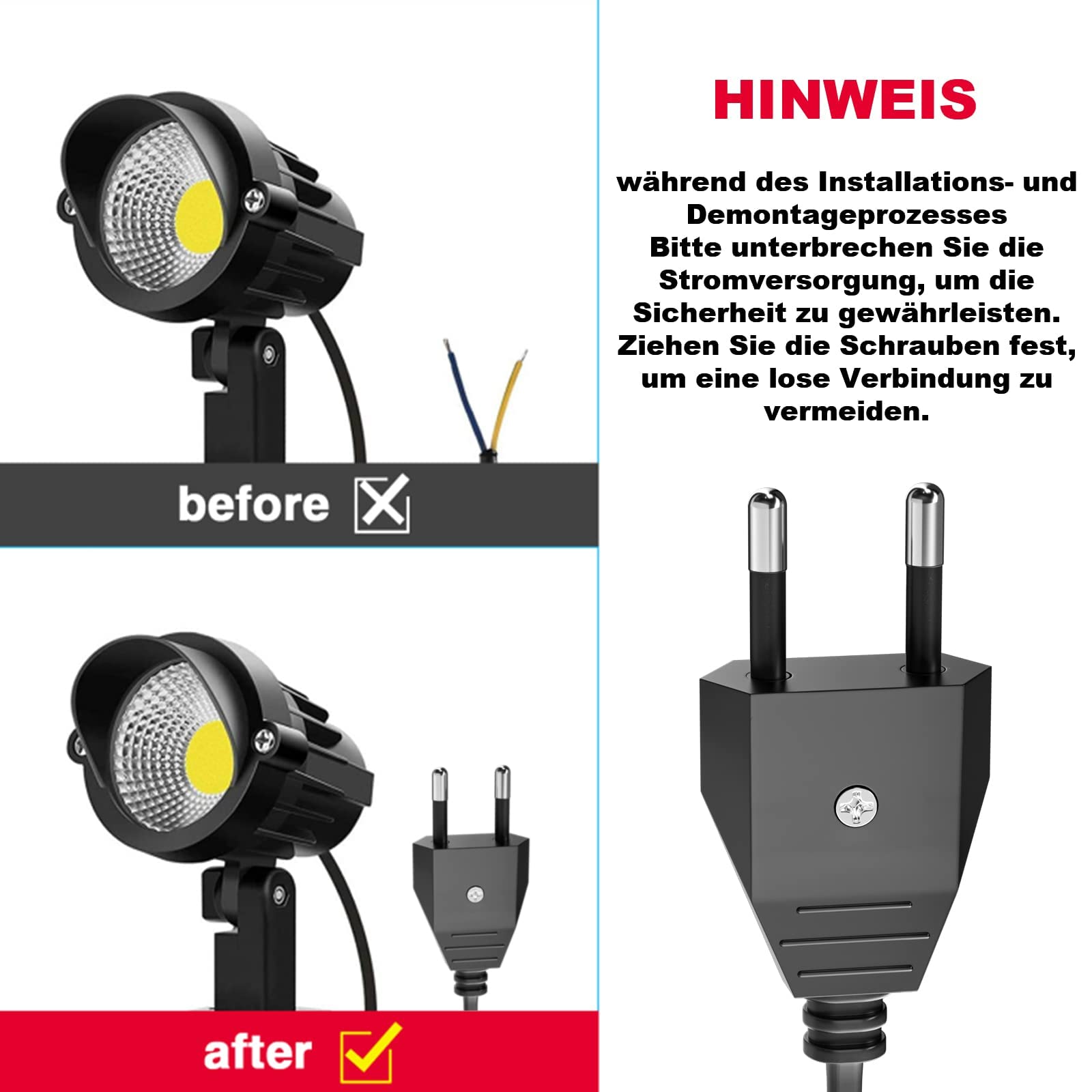 VIEVRE Eurostekker & plat, 2 stuks stroomstekkers, 220 V, Schuko, wit