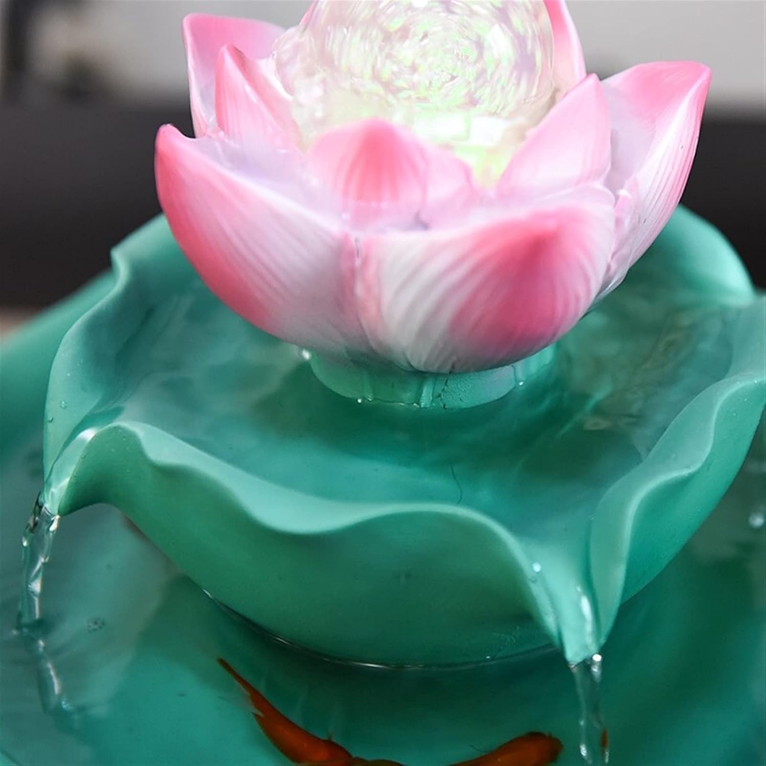 Tabletop Fountain 2-Tier Indoor Tabletop Water Fountain - Portable Zen Meditation Waterfall Decoration - for The Home or Garden Patio Decking Desktop Fountain