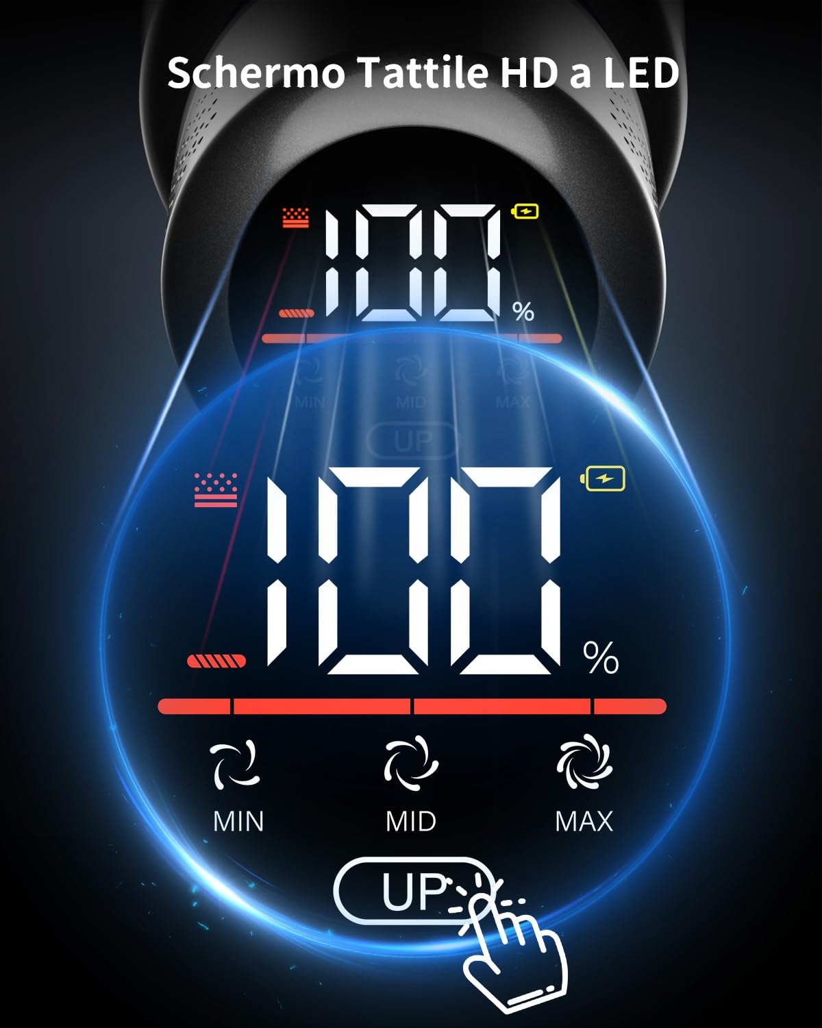 550W&45Kpa&60Mins Aspirapolvere Senza Fili Scopa Elettrica Senza Fili Potente con Touchscreen Intelligente e Anti-Avvolgimento 8 Stadi Filtrati/ 9 in 1 1,5L Aspirapolvere per Pavimenti/Tappeti/animal