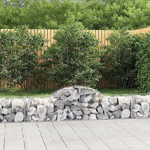 CKioict Invernadero para balcón, jardineras, jardineras, gaviones con arco alto, 13 unidades, 200 x 50 x 40/60 cm, hierro galvanizado, para jardines, terrazas, céspedes