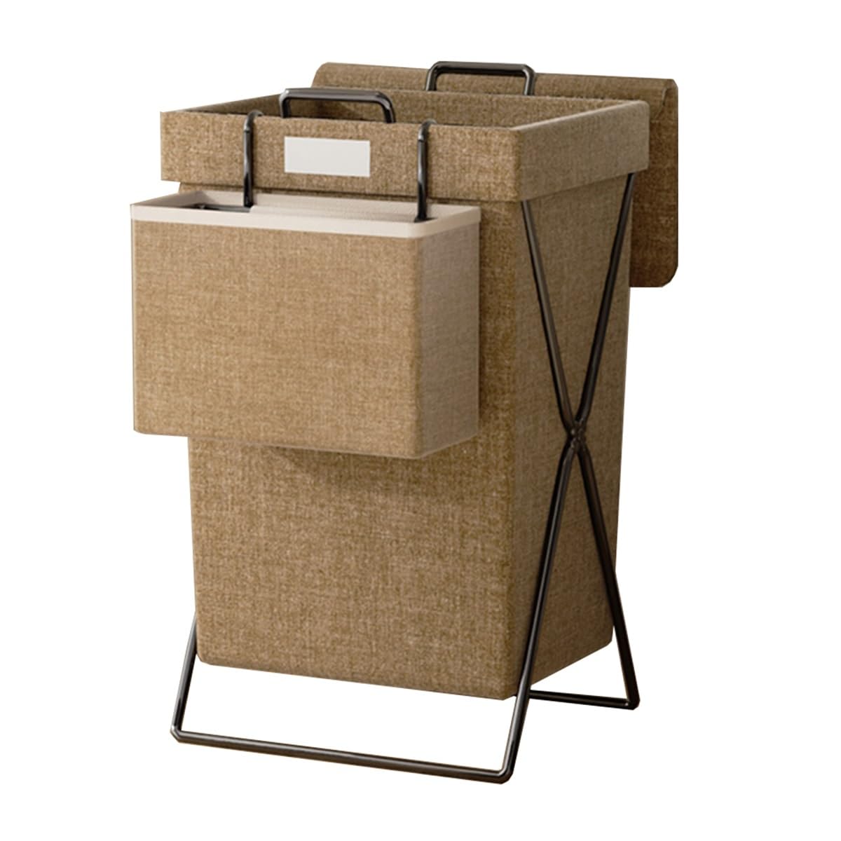 Folding dirty laundry basket, Collapsible Laundry Hamper With Lid, Multicolor(/Brown,B)