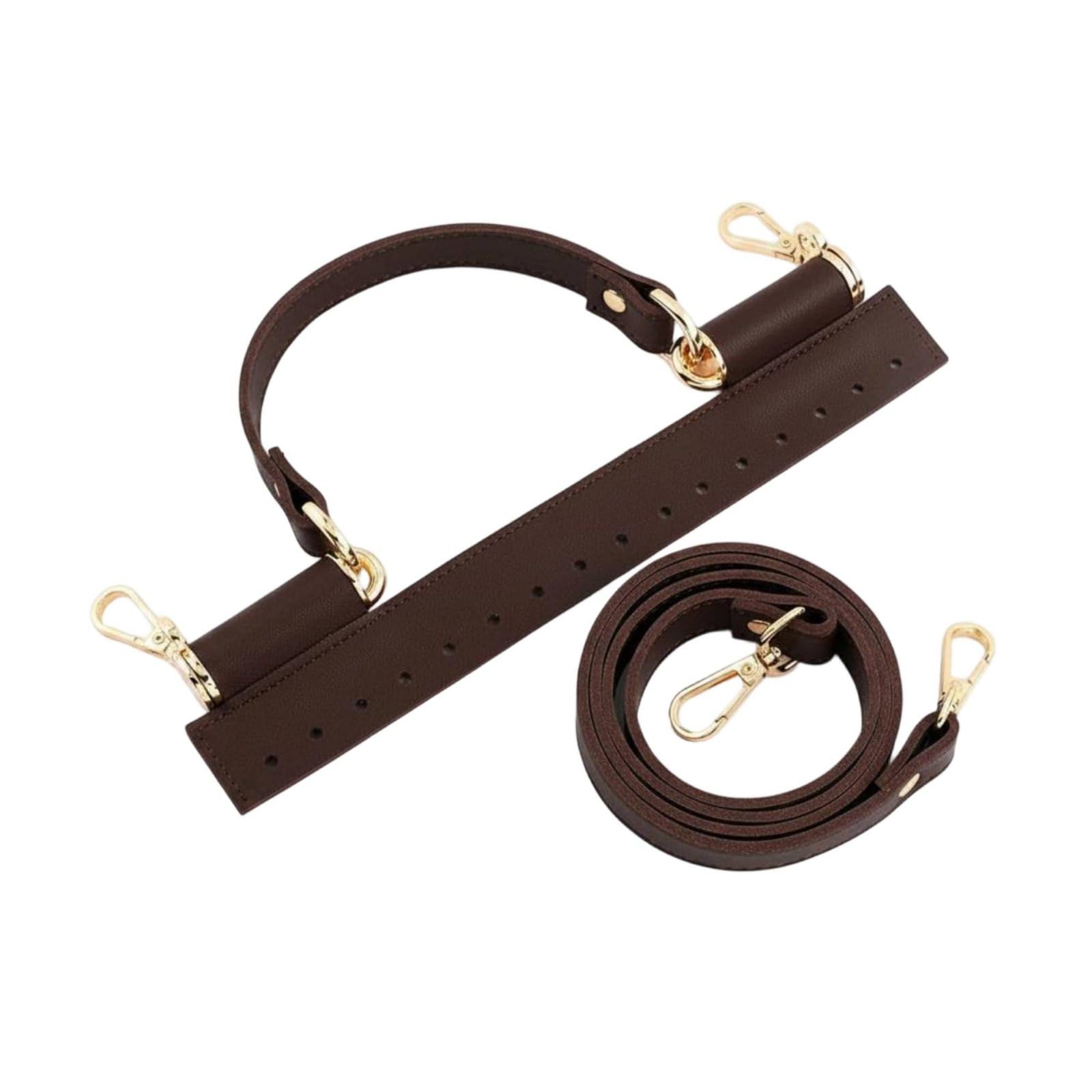 Merishopp 3 Pieces DIY Woven Bag Handle Strap Colorful Crossbody Strap Set Detachable Replacement Bag Handle, Coffee-image-6