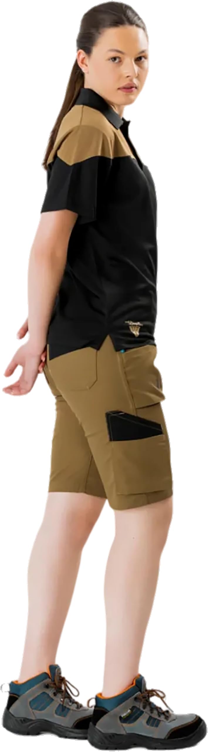 WORKTEAM Pantalón Corto de Trabajo, Tejido Elástico, Multibolsillos, Cintura Elástica Lateral y Cierre metálico, Bermuda. Unisex