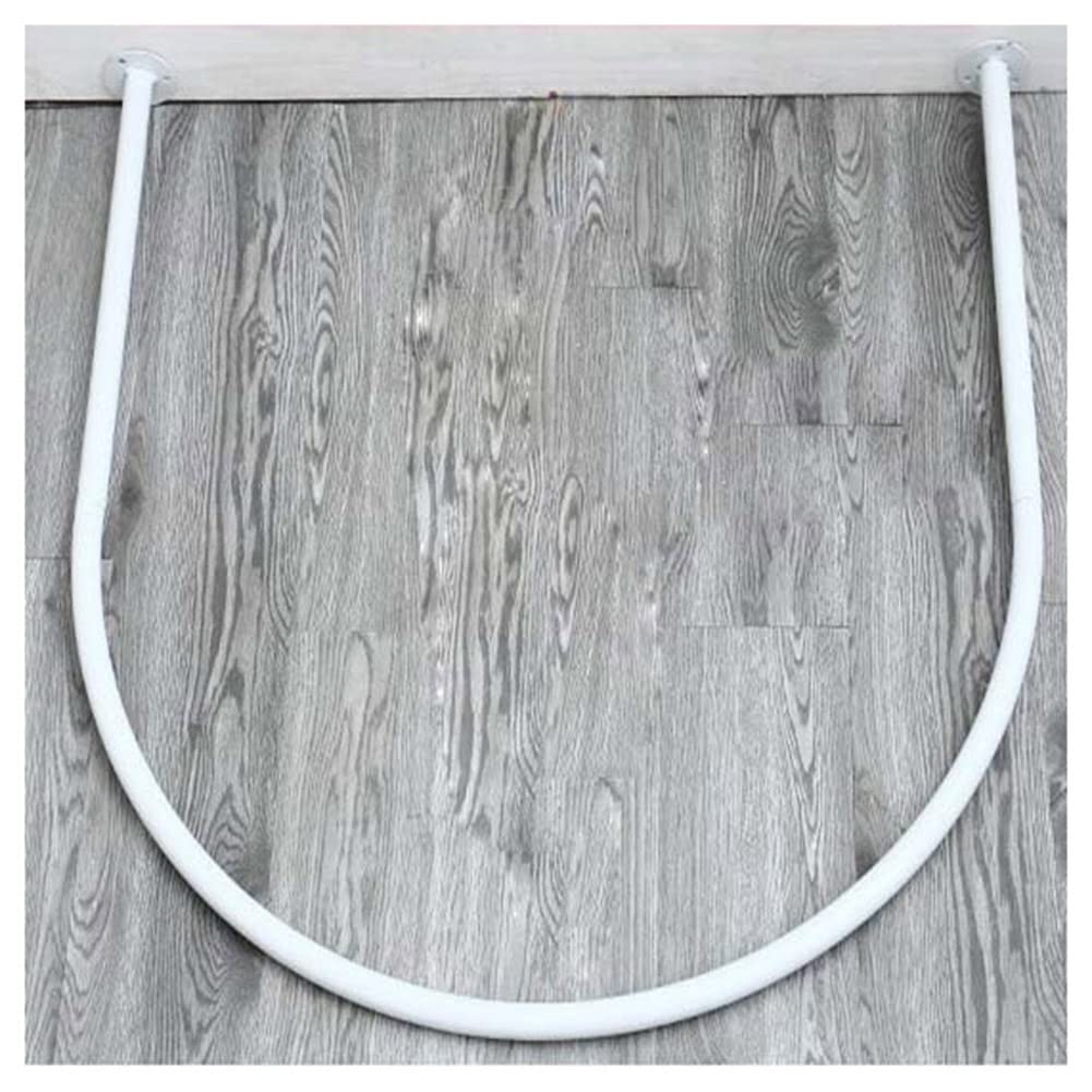 GLDYTVF U-Shaped Curtain Rod for Clothing Store Dressing Room, Shower Curtain Pole, 90x90cm, White, Ideal for Changing Rooms, Wardrobes, and Bathrooms - Durable & Stylish