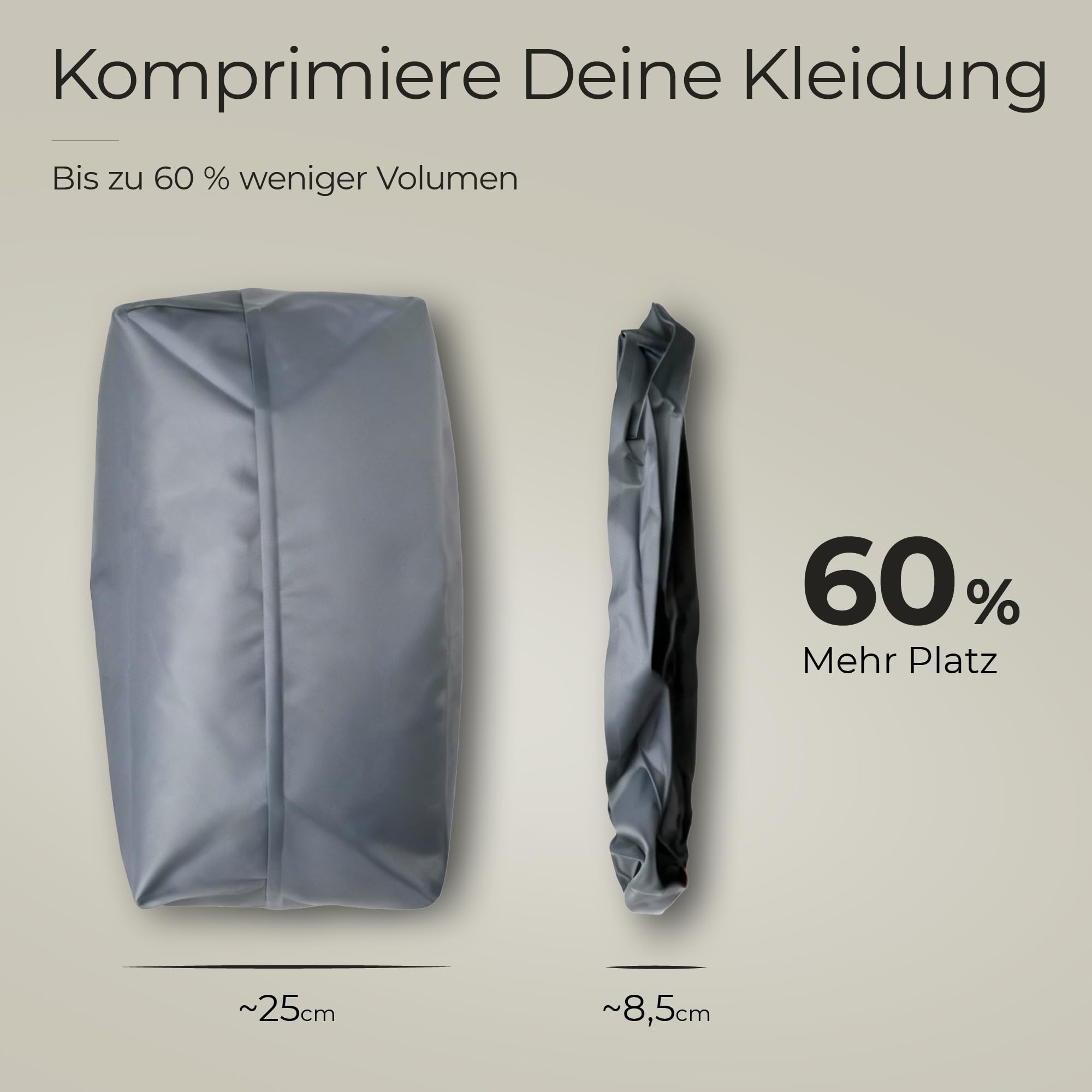 Jaimie Jacobs Vakuumtasche – Kompressionsbeutel für Kleidung & Reise – Wiederverwendbar, luftdicht, wasserdicht, geruchsdicht & ideal für Koffer, Rucksack & Handgepäck (ohne elektrische Pumpe)