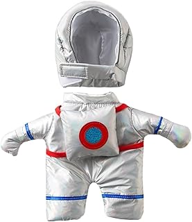 AIMALL Pet Astronaut Costume for Small Dogs & Cats – Funny Halloween Spacesuit Outfit with Hood, Reflective Metallic Fabri...