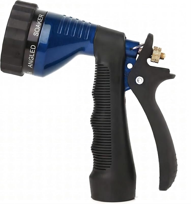 Water Hose Nozzle Spray Nozzle, Metal Garden Hose Nozzle with Adjustable Spray Patterns