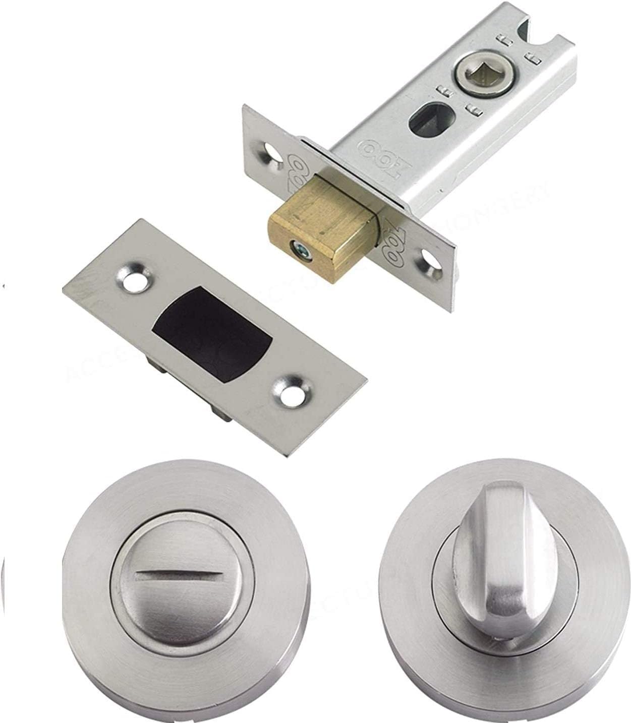 Deals in DIY Bathroom Toilet Door Mortice Tubular Deadbolt 64mm with Turn and Release Satin Chrome
