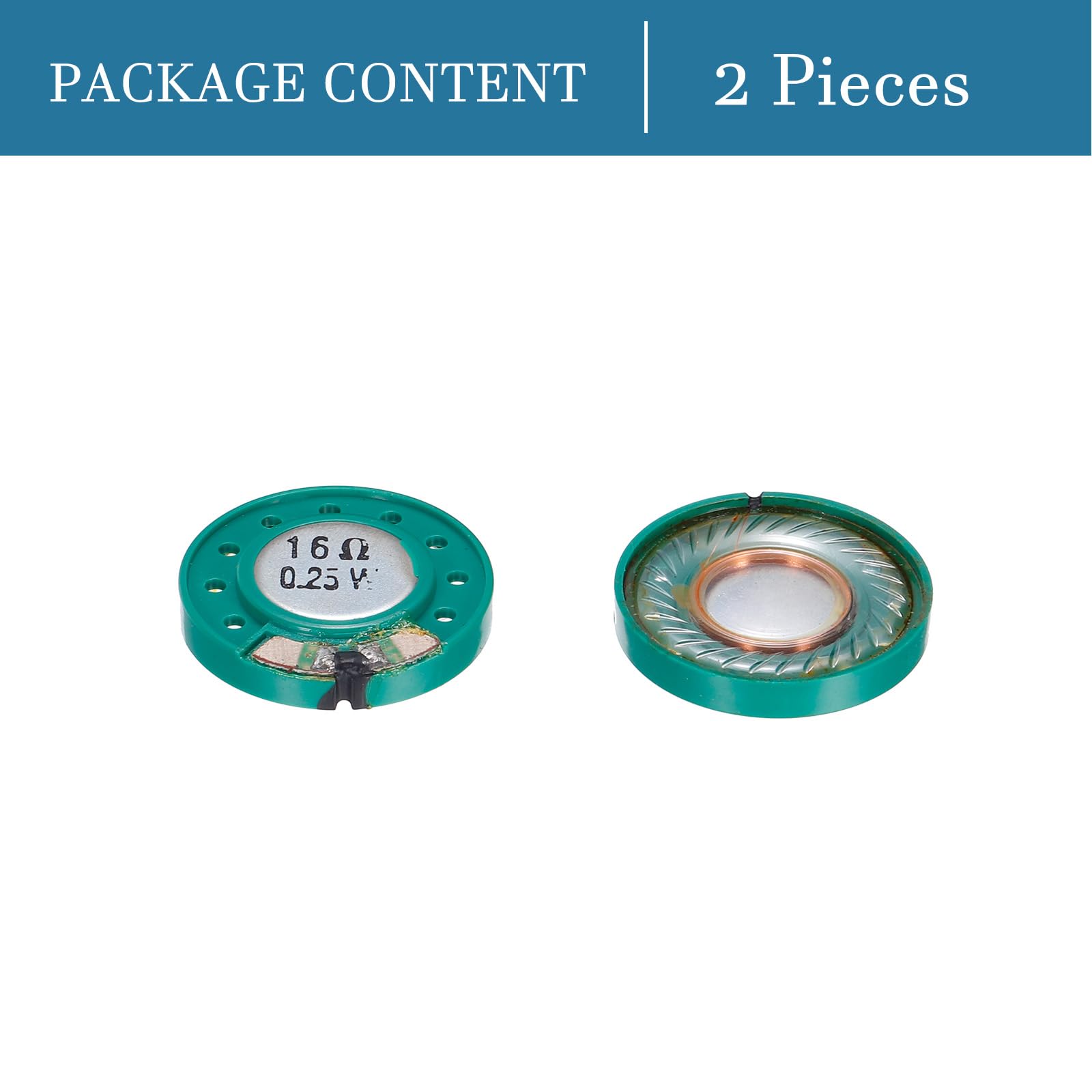 QUARKZMAN 16 Ohm 0,25 W Rotondo Magnete interno Altoparlante x 2pz Plastica Involucro per Casa Audiovisivi Dispositivi [ Alluminio, Metallo, Plastica ]