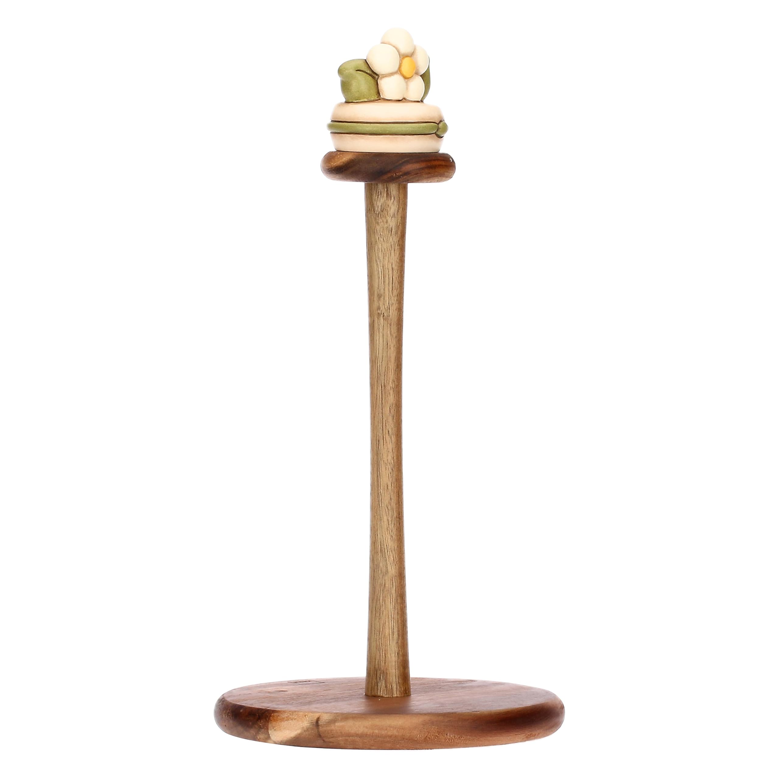 THUN - Portarotolo - ceramica e legno - Collezione Country Bloom - 18 x 36 cm