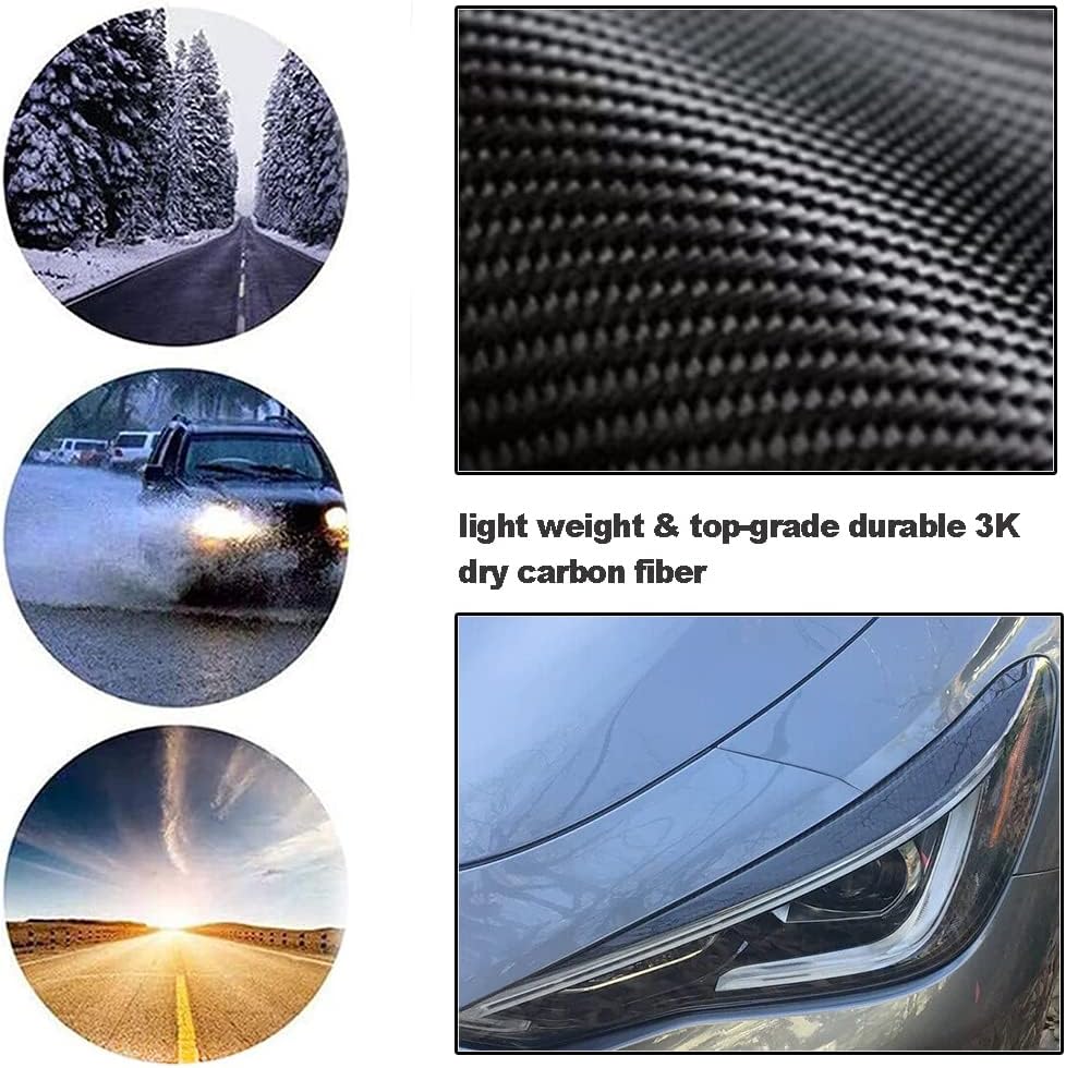 Dry Carbon Fiber Front Headlight Covers Eyebrow Eyelid for Infiniti Q60 2016-2022 Car Front Headlight Eye Lid Covers Factory Outlet